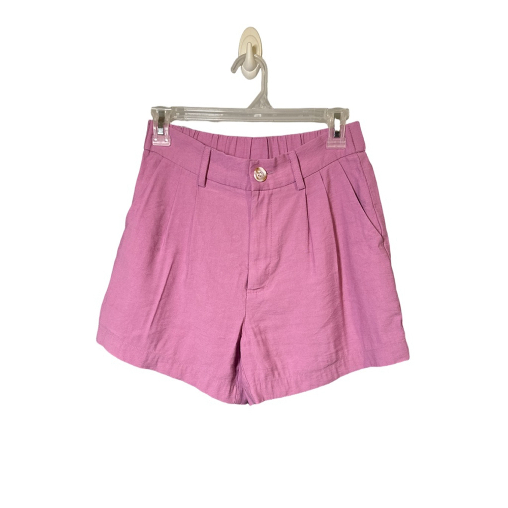 Ellison Pink Orchid High Waisted Pleated Shorts Size S